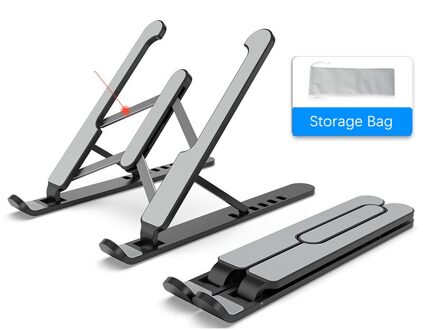 Laptop Stand Voor Macbook Pro Notebook Stand Opvouwbaar Aluminium Legering/Plastic Tablet Stand Beugel Laptop Houder Voor Notebook plastic 6uitrusting-black1