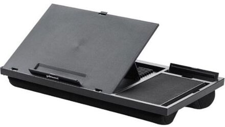 Laptoptafel Verstelbaar - Laptopstandaard - Zwart - 52x28x6 Cm