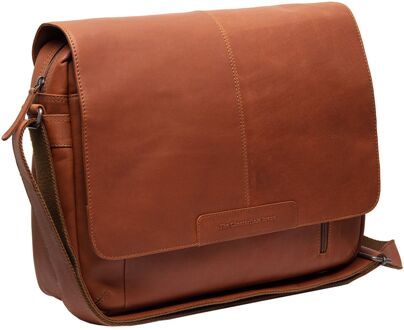 Laptoptas Waxed Pull Up Leer - cognac