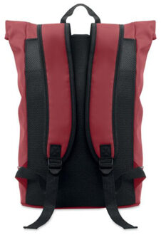 Laptosa roll top pu laptop rugzak - maat One size Rood