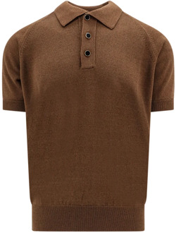 Lardini Bruine Wol Katoen T-Shirt Lardini , Brown , Heren - Xl,L