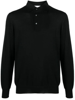 Lardini Wollen Polo Shirt, Regular Fit Lardini , Black , Heren
