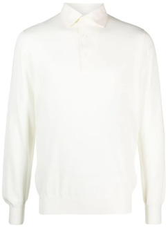 Lardini Wollen Polo Shirt, Regular Fit Lardini , White , Heren - 2XL