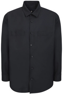 Lardini Zwarte relaxte shirt met klieke kraag Lardini , Black , Heren - L,S