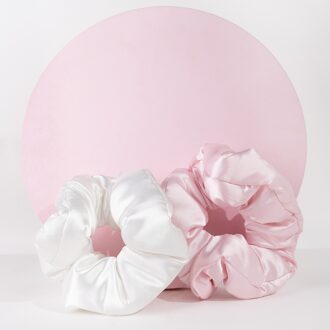 Large Cloud Scrunchies 2 Pack - Pink and White