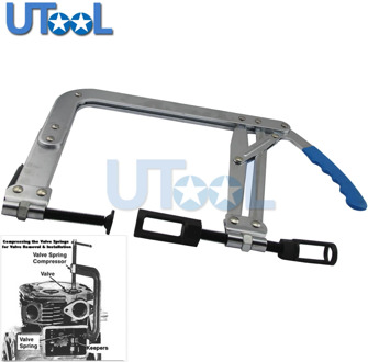 Large Engine Overhead Valve Spring Compressor Removal Tool With 2 Adaptors 25mm 30mm