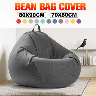 Large Medium Small Lazy Sofas Cover Chairs without Filler Linen Cloth Lounger Seat Bean Bag Pouf Puff Couch Tatami Living Room