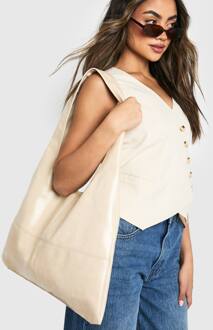 Large Slouchy Tote Bag, Stone - ONE SIZE