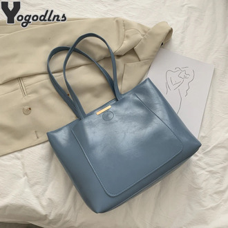 Large Solid Color Women Handbags PU Leather Shoulder Bags Designer Female Messenger Bags Ladies Casual Tote Bags Sac A Main