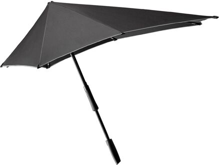 Large Stick Stormparaplu black reflective