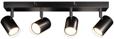 Lark - LED Plafondlamp - 4 spots - Excl. GU10-spots - Kantelbaar & Draaibaar - Dimbaar - IP20-stofdicht - Zwart