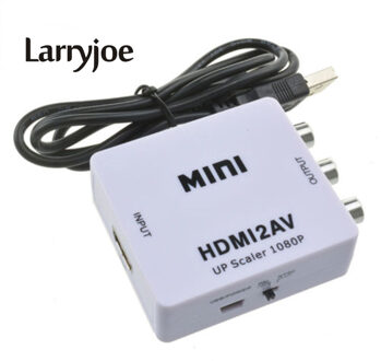 Larryjoe Mini HD Video Converter HDMI naar RCA AV/CVSB L/R Video 1080P HDMI2AV Ondersteuning NTSC PAL Output HDMI NAAR AV Scaler Schakelaar