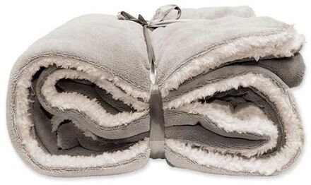 | Lars coral fleece|suede plaid 150x200cm chateau grey Grijs