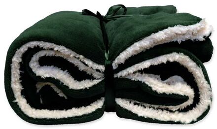 | Lars coral fleece|suede plaid 150x200cm dark green Groen