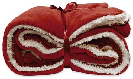 | Lars coral fleece|suede plaid 150x200cm red Rood