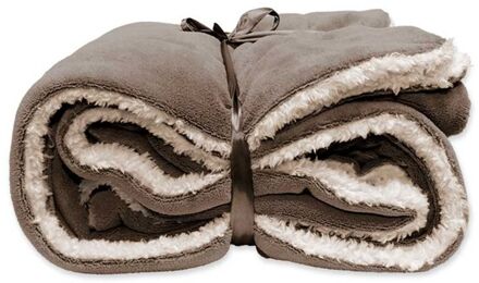 | Lars coral fleece|suede plaid 150x200cm taupe