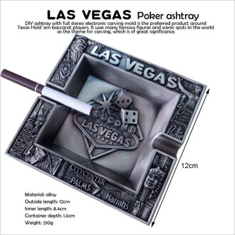 Las Vegas Poker Asbak Legering effen carving Sterk en duurzaam