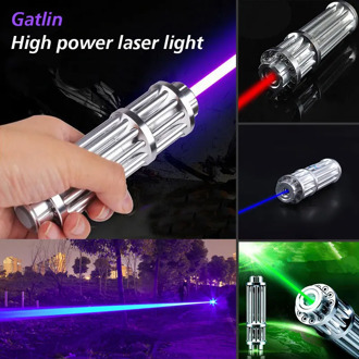 Laser Pointer High Powered 200mW Laser Pen Visible Light Laser Light Silver Super Bright Starry Sky Focusable Beam Multicolor