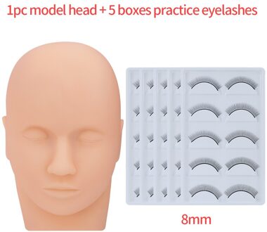 Lash Praktijk Hoofd Training Mannequin Platte Kop Praktijk Make Up Praktijk Wimper Wimpers Extensions 1stk en 5 Boxes