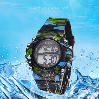 LASIKA Children's electronic watch New Fashion Camouflage Watch Simple Men's Waterproof Sports Electronic Watch Cool boy #N03