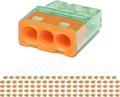 Lasklem - Vintex - 3 Polig - 0.2-2.5 mm2 - Oranje - 100 Stuks