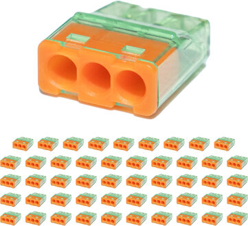 Lasklem - Vintex - 3 Polig - 0.2-2.5 mm2 - Oranje - 50 Stuks