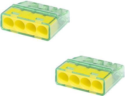 Lasklem - Vintex - 4 Polig - 0.2-2.5 mm2 - Geel - 2 Stuks
