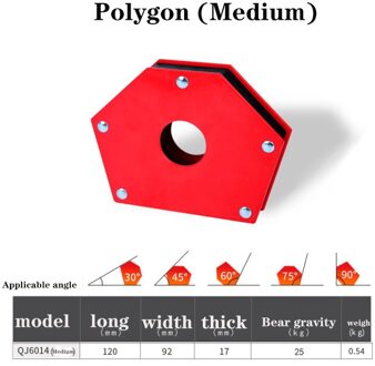 Lassen Armatuur, Vastgesteld Op Een 90 Graden Haakse, Gebruikt Voor Ijzer Lassen Body Positionering, elektromagnetische Lassen Positione Polygon (medium size