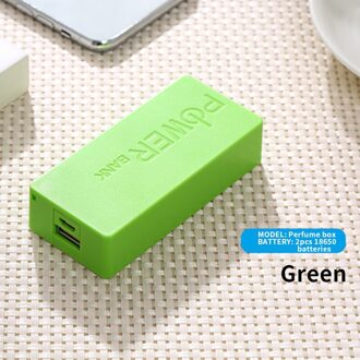 Lassen-gratis mobiele power geur vorm shell gemonteerd opladen schat Diy power bank case groen