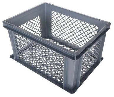 Lastpak Fietskrat - grijs - lichtgewicht - 40x30x22 cm - melkkrat