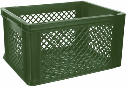 Lastpak Fietskrat - legergroen - lichtgewicht - 40 x 30 x 22 cm - melkkrat
