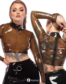 Late X Latex crop shirt transparant, LX2901374 - Maat:: S