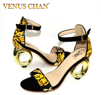 Latest Design African Style Women's Shoes Slippers with Metal Trim and Rhinestones for Ladies Designer Shoes Women Luxury 2020