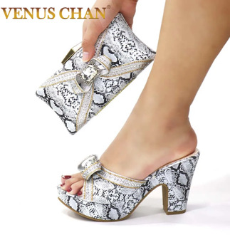 Latest Design African Wedding Italian Shoe and Bag Sets Decorated with Appliques Nigerian Women Wedding Shoes High Quality Pumps