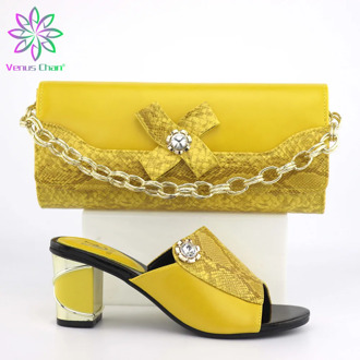 Latest Design Nigerian Style Shoes and Bag Set Summer High Heeled Shoes for Women Italian Matching Shoe and Bag Set for Wedding
