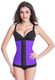 Latex waist trainer corset - paars - Maat: XS