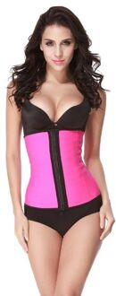Latex waist trainer corset - roze - Maat: S