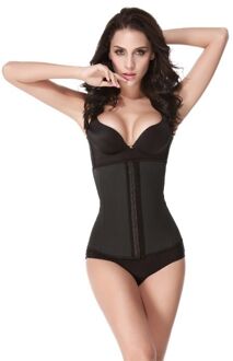 Latex waist trainer corset - zwart - Maat: 5XL