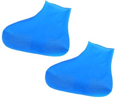 Latex Waterdichte Schoen Covers Mode Regen Snowboots Vrouwen Outdoor Antislip Siliconen Schoen Covers Man Herbruikbare Rubber Laarzen blauw / S