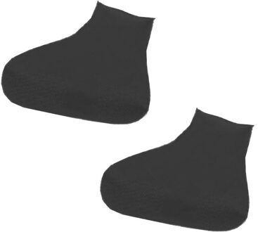 Latex Waterdichte Schoen Covers Mode Regen Snowboots Vrouwen Outdoor Antislip Siliconen Schoen Covers Man Herbruikbare Rubber Laarzen zwart / L