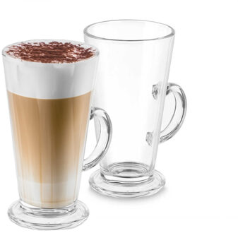 Latte Macchiato/koffie glazen - transparant glas - 2x stuks - 280 ml