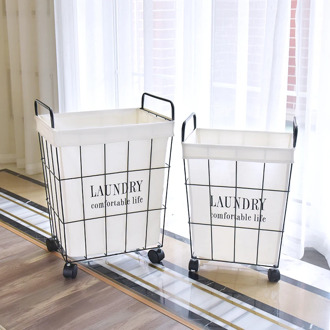Laundry basket wrought iron Large hamper Dirty clothes storage basket Portable home toys clothing storage organizers WF109