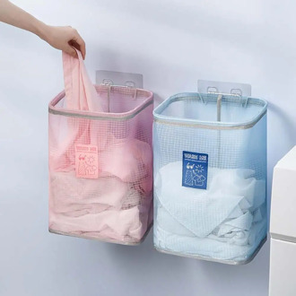 Laundry Hamper Clothes Basket Cotton Washing Bag Foldable Storage Put Clothes Artifact in the Bathroom Wall Hanging Basket