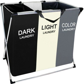 Laundry Hamper Foldable Laundry Basket with 3 Section Large Dirty Clothes Sorter