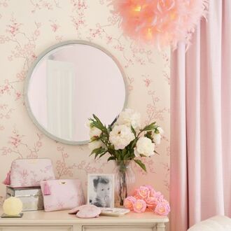 Laura Ashley Vliesbehang Oriental Blossom Blush| Gebroken Wit Met Roze| Bloesem | 10mx52cm
