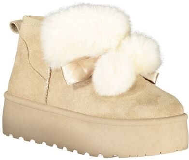 Laura Biagiotti Platform Enkellaarsjes Pompoms Huidkleurig