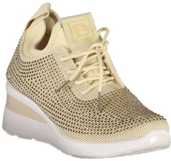 Laura Biagiotti Rhinestone Brei Sneakers Verborgen Hak Ivoor - EU 38