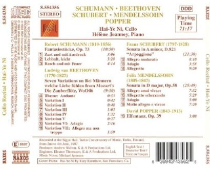 Laureate Series - Cello / Hai-Ye Ni, Helene Jeanney