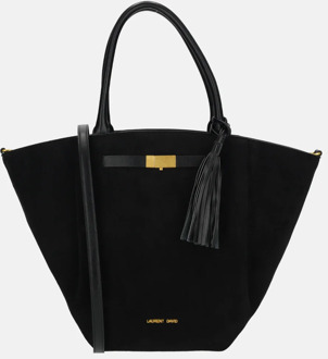 Laurent David Camille handtas suedine black Zwart - No Size