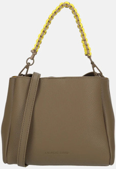 Laurent David Dorine crossbody tas khaki/geel Taupe